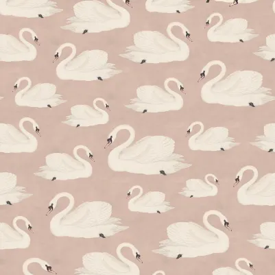 Whooper Swan, Soft Pink pattern image