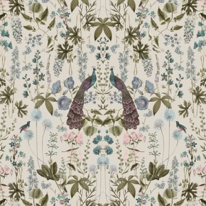 Peacock Garden, Beige pattern image