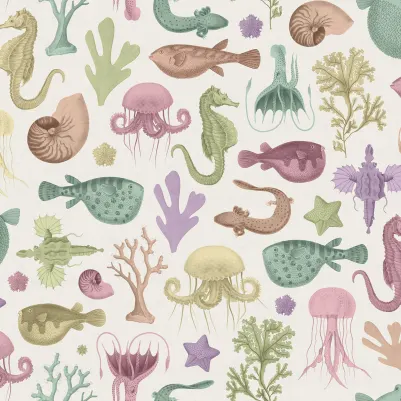 Sea Life, Pastel pattern image