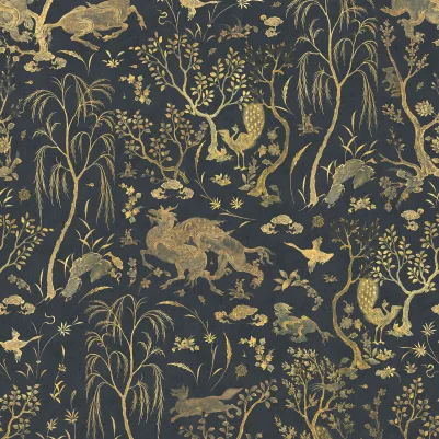 Dragon Garden, Gold pattern image