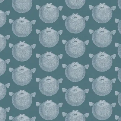 Puffer Fish, Blue pattern image