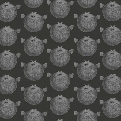 Puffer Fish, Black pattern image