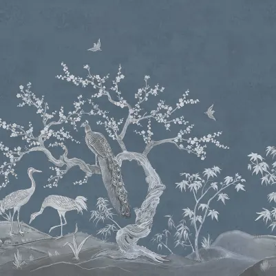 Chinoiserie Blossom, Navy Blue pattern image