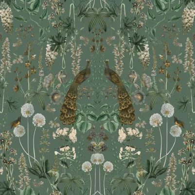 Peacock Garden, Green pattern image