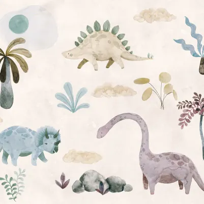 Dinosaur Oasis, Pastel pattern image