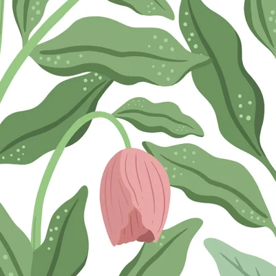 Cool Flora, White & Pink pattern image