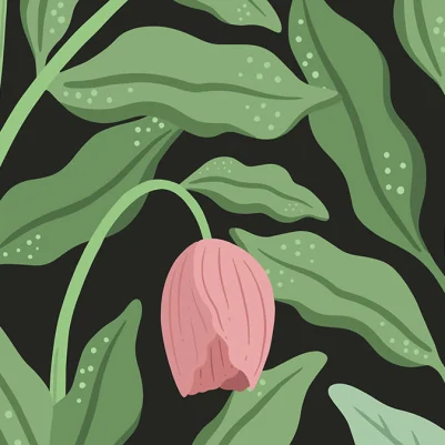 Cool Flora, Black & Pink pattern image