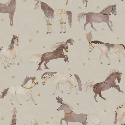 Circus Horses, Beige pattern image