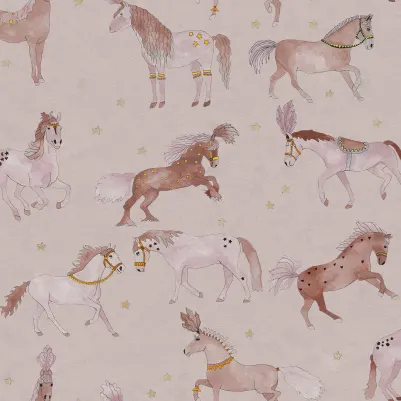 Circus Horses, Soft Pink pattern image