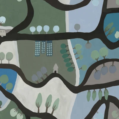 Road Trip, Blue & Green pattern image