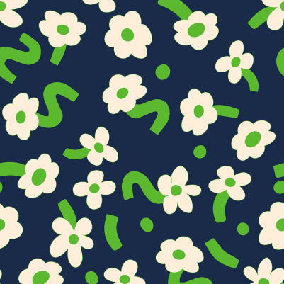 Dancing Flower, Green pattern image