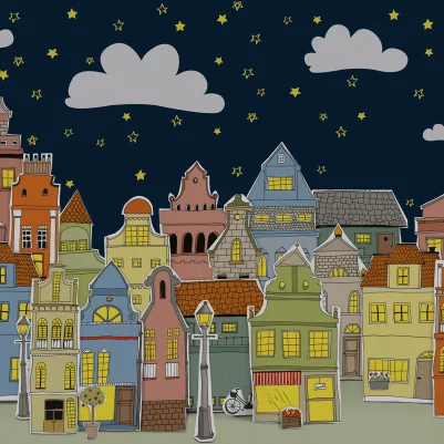 London Houses, Night pattern image