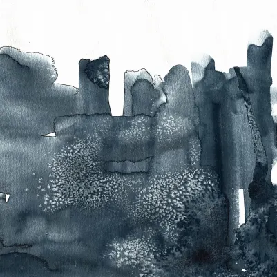 Watercolor City, Blue pattern image