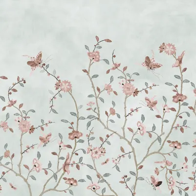 Whispering Petals, Light Blue pattern image