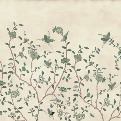 Whispering Petals, Green pattern image