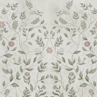 Serene Garden, Beige pattern image