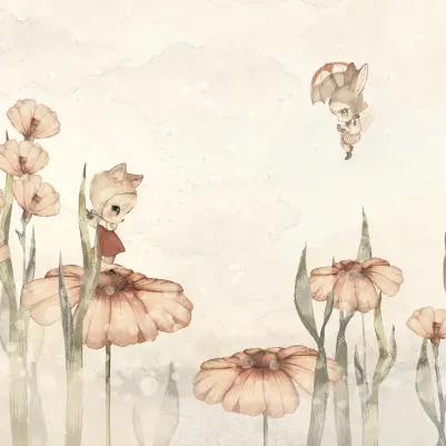 Bloomy Fields of Marion, Off White pattern image