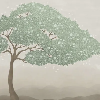 Windy Tree, Light Green pattern image