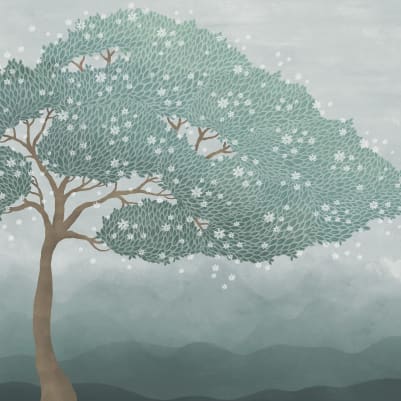 Windy Tree, Blue pattern image