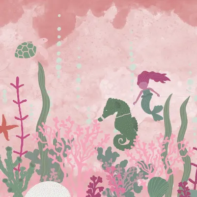 Mermaid World, Pink pattern image