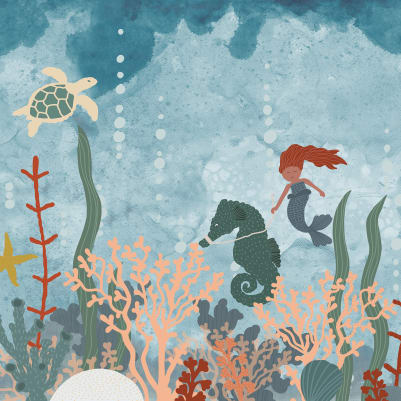 Mermaid World, Blue pattern image