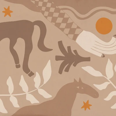 Emmas Horses, Brown pattern image
