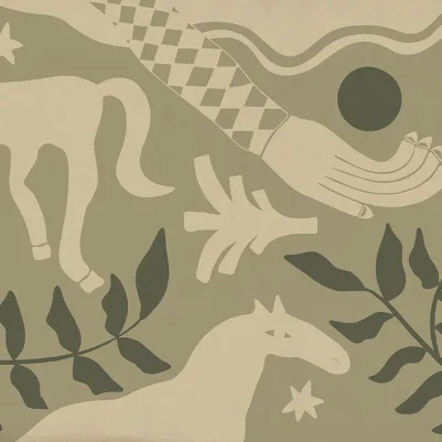 Emmas Horses, Green pattern image