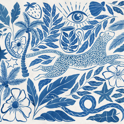 Midnight Tropics, Blue pattern image