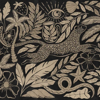 Midnight Tropics, Gold pattern image