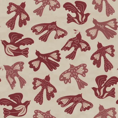 Dancing Wings, Red pattern image