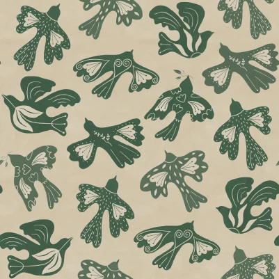 Dancing Wings, Green pattern image