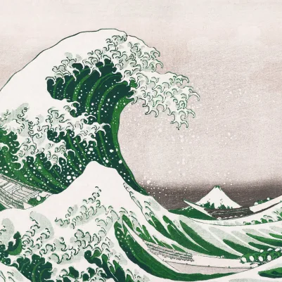 Under the Wave off Kanagawa, Green pattern image