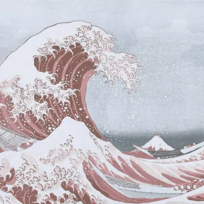 Under the Wave off Kanagawa, Pink pattern image