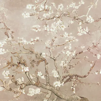 Almond Blossom, Beige pattern image
