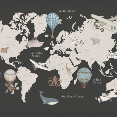 Playful World, Dark Blue pattern image