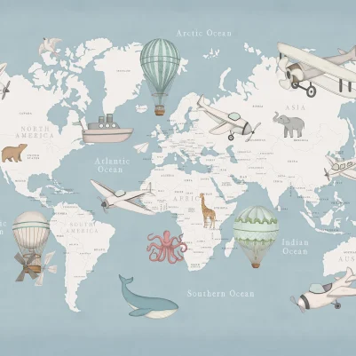 Playful World, Light Blue pattern image