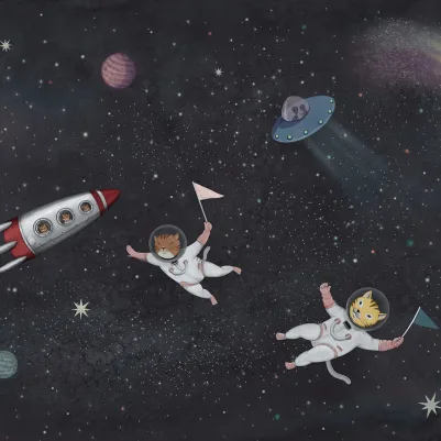 Space Cats, Midnight pattern image