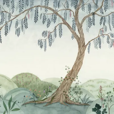Dreamy Tree, Soft Green pattern image