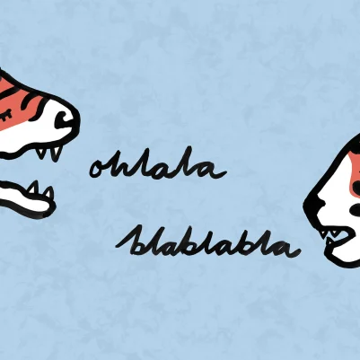 Cat Talk, Light Blue pattern image