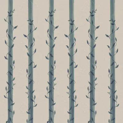 Leafy Stripes, Blue pattern image