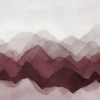 Watercolor Mountain, Burgundy pattern image