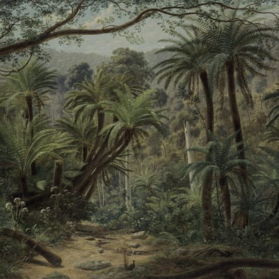 Palm Landscape, Green  pattern image