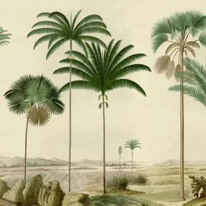 Vintage Palms, Green pattern image