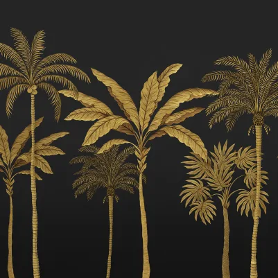 Golden Palms, Black pattern image