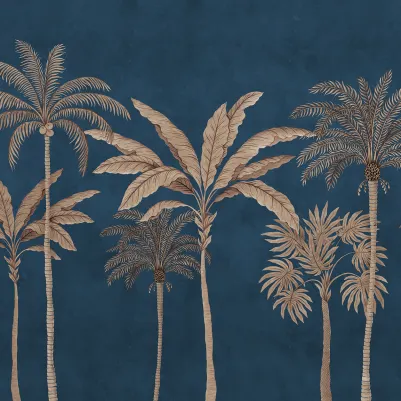 Golden Palms, Blue pattern image