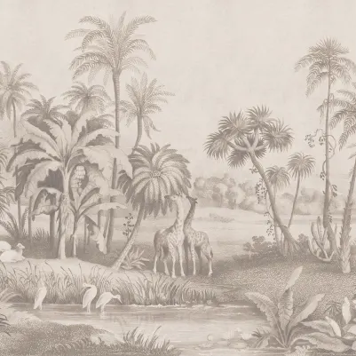 Giraffe Savannah, Beige pattern image