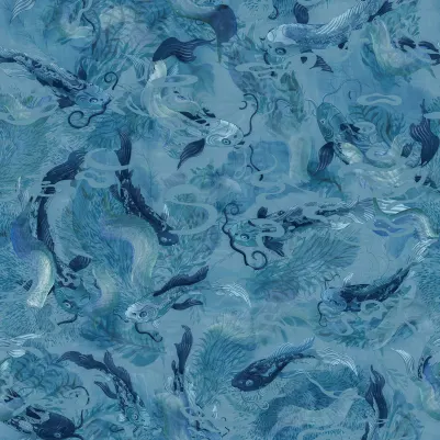 Atlantis Fish, Blue pattern image