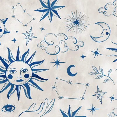 Astrology, Blue pattern image