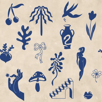 Symbolic Tales, Blue pattern image