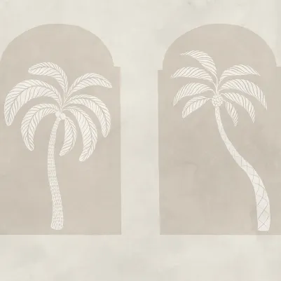 Palm Arches, Beige pattern image